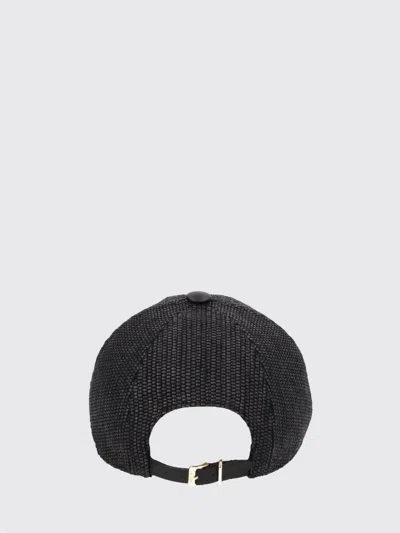 Max Mara Cotton Blend Baseball Cap With Logo In Gray