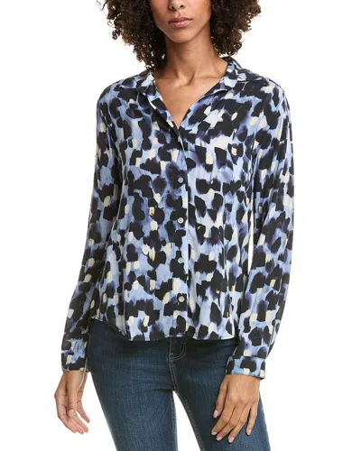 Bella Dahl Classic Button Down Blouse In Blue