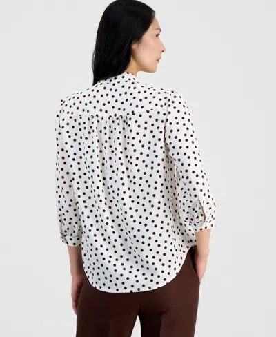 Anne Klein Petite Y-neck Pull-on Top In Multi