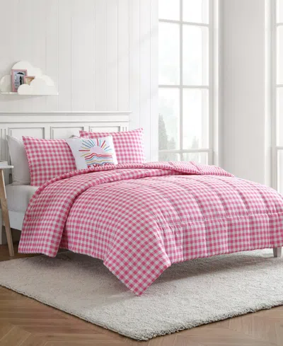 Eddie Bauer Preston Check Microfiber 4-pc. Comforter Set, Full/queen In White,light Pink