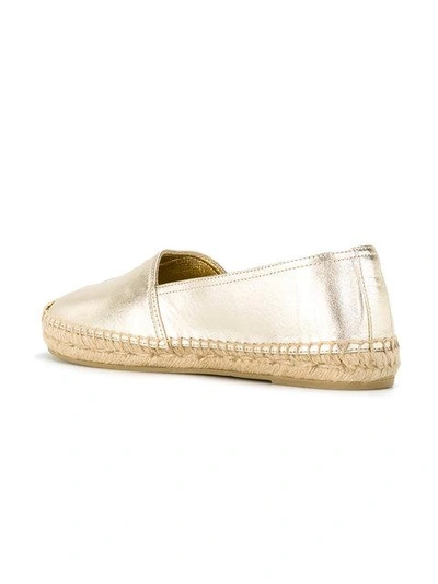 Shop Saint Laurent Monogram Espadrilles In 7100 Gold