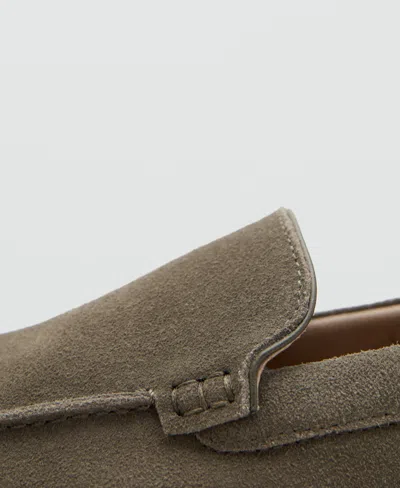 Mango Men's Split Leather Shoes In Khaki
