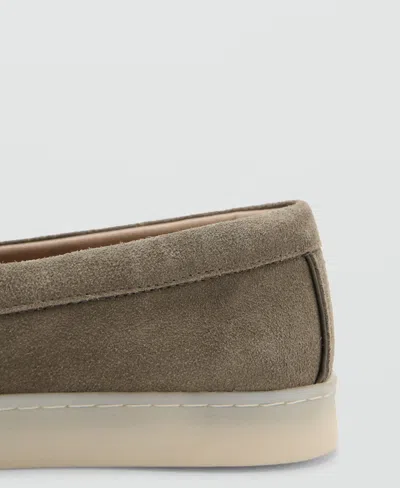 Mango Men's Split Leather Shoes In Khaki
