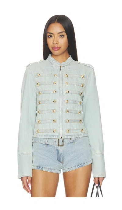 Lioness Rush Hour Napoleon Button Detail Military Jacket In Blue