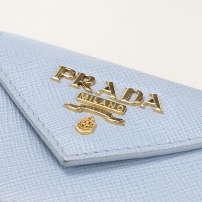 Pre-owned Prada Blue Leather Wallet (tri-fold) ()