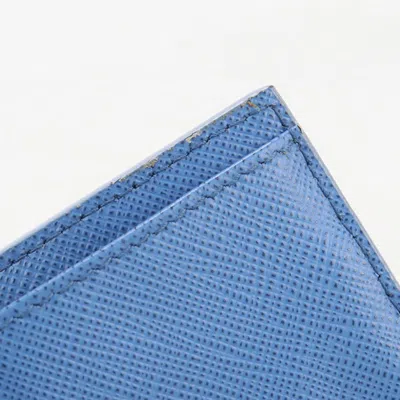 Pre-owned Prada Blue Leather Wallet (tri-fold) ()