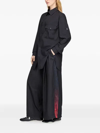 Y-3 Gradient 3-stripes Overshirt In Black