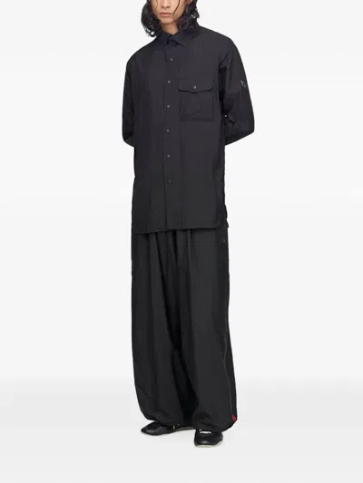 Y-3 Gradient 3-stripes Overshirt In Black