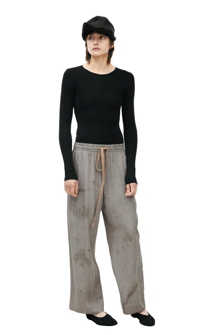 Ziggy Chen Silk Trousers In Grey