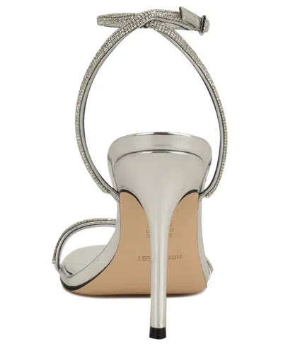 Nine West Stodia Ankle Strap Sandal In Silver