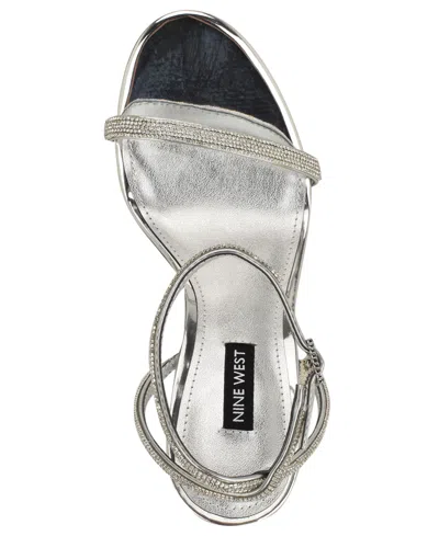 Nine West Stodia Ankle Strap Sandal In Silver
