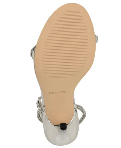Nine West Stodia Ankle Strap Sandal In Silver