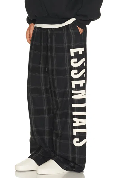 Essentials Letter Plaid Casual Pattern In Vintage Black Plaid