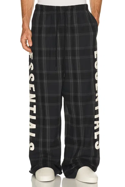 Essentials Letter Plaid Casual Pattern In Vintage Black Plaid