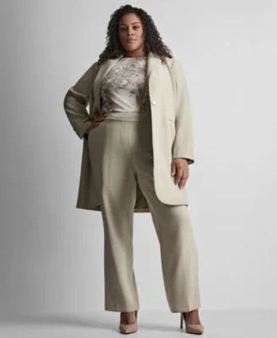 Dkny One Button Topper Pull On Elastic Back Pant In Ivory