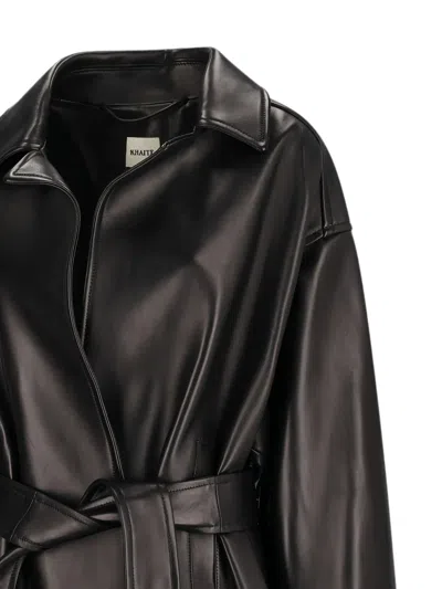 Khaite Alder Belted Oversized Jacket In Black