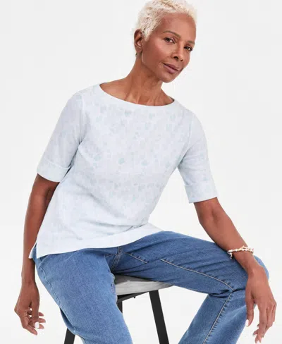 Style & Co Petite Elbow-sleeve Boat Neck Knit Top, Macy's Exclusive In ...