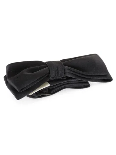 Lardini Satin Bow Tie In Black