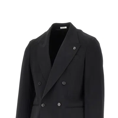Breras 'arezzo' Wool-blend Double-breasted Jacket In Black