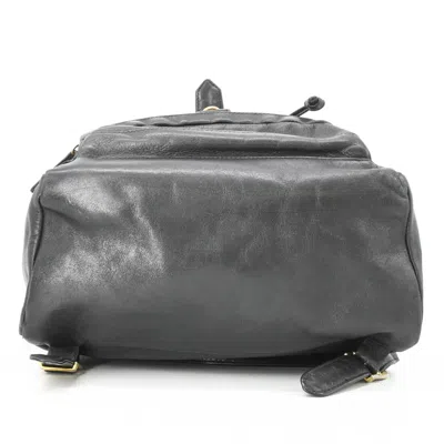 Pre-owned Versace Black Leather Backpack ()