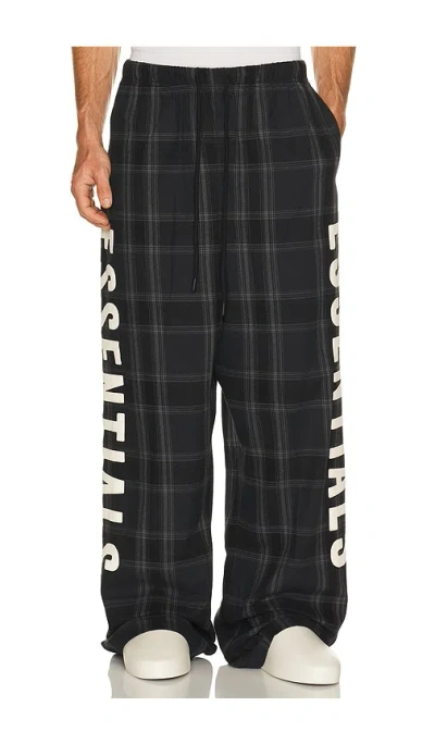 Essentials Letter Plaid Casual Pattern In Black