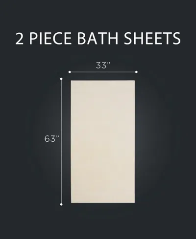 French Connection Solid Dobby 2-pc. Bath Sheet Set, 33" X 63" In Whisper White