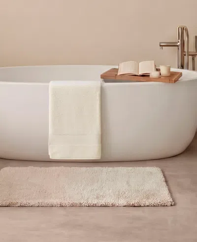 French Connection Solid Dobby 2-pc. Bath Sheet Set, 33" X 63" In Whisper White