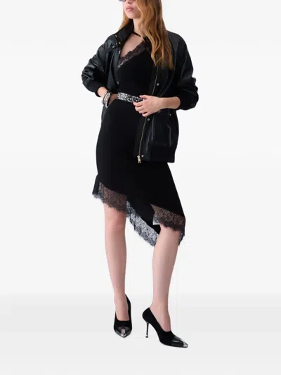 Liu •jo Oversized Leather Jacket In Black