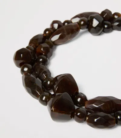 Max Mara Beaded Choker In Brown