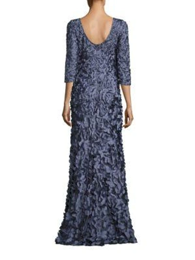 Shop Theia Petal Embellished Gown In Slate