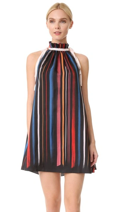 Adam Selman Sunset Striped Trapeze Dress