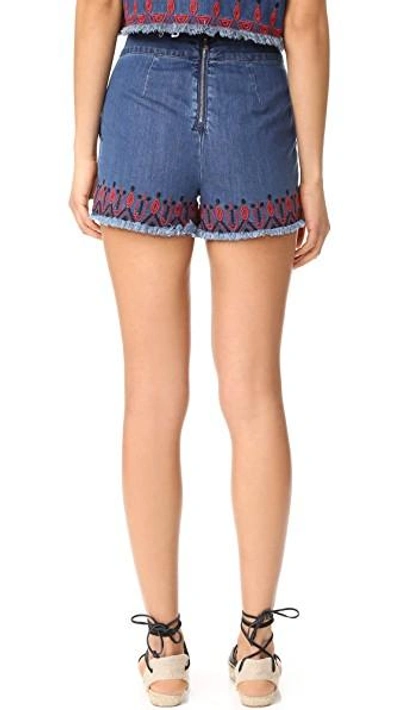 Shop Blank Denim Blue Note Shorts