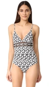 Stella Mccartney Iconic Printed One-piece Swimsuit In Black