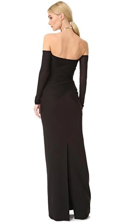 Shop Versace Long Sleeve Dress In Black