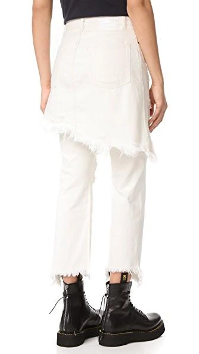 R13 Double Classic Skirted Jeans In Leyton White ModeSens