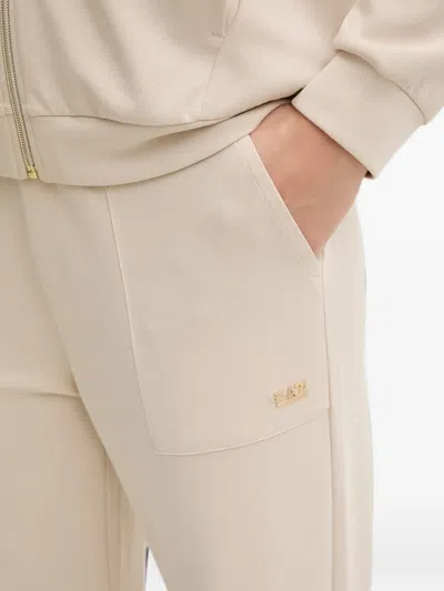 Ea7 Core Logo-plaque Drawstring Track Pants In Neutral