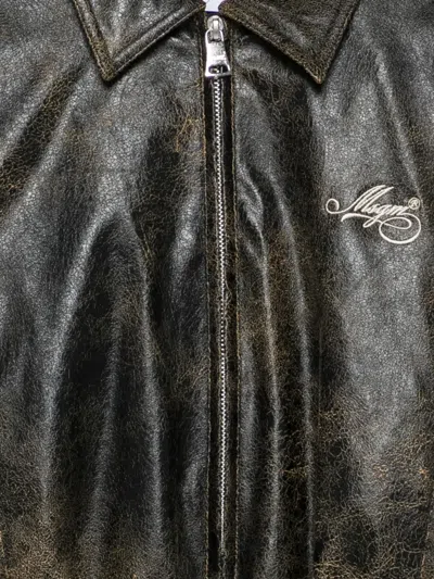 DISTRESSED-EFFECT LOGO-PATCH JACKET