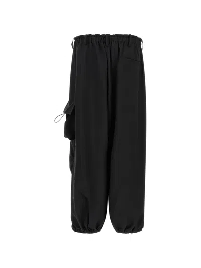 Y-3 Logo-print Drawstring Cargo Pants In Black