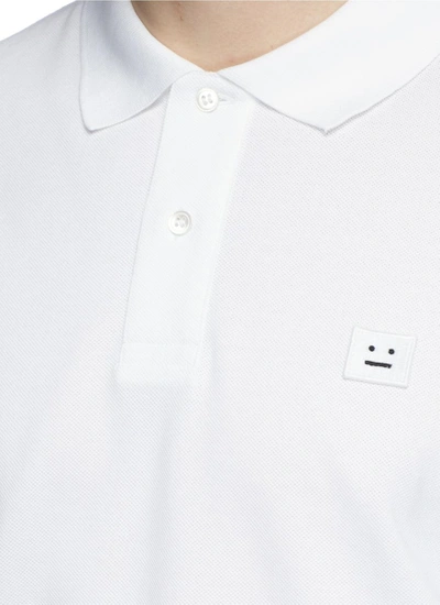 Shop Acne Studios 'falco Face' Emoticon Embroidered Patch Polo Shirt