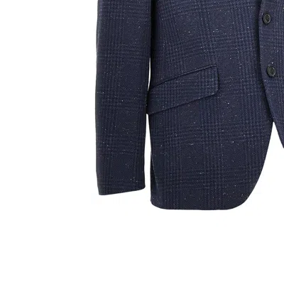 Etro Checked Single-breasted Blazer In Blue