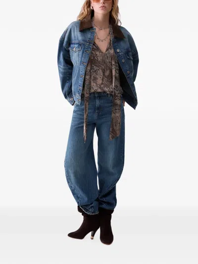 Liu •jo Oversized Denim Jacket In Blue
