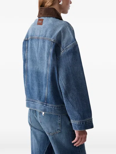 Liu •jo Oversized Denim Jacket In Blue