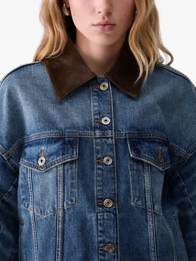 Liu •jo Oversized Denim Jacket In Blue