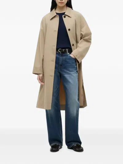 Tommy Hilfiger Water Repellent Twill Single Breasted Coat In Neutral