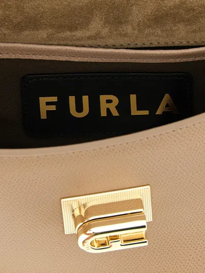 Furla 1927 Mini Rectangular Shoulder Bag Chain In Burgundy