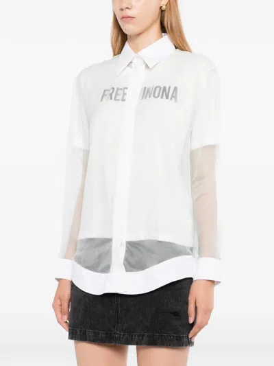Off-white Double-layer Shirt Shirt In White