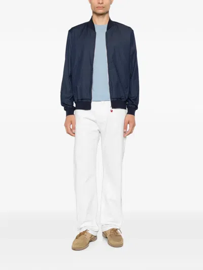 Kiton Zip-up Bomber Jacket In Blue