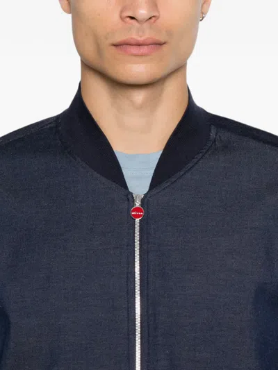 Kiton Zip-up Bomber Jacket In Blue