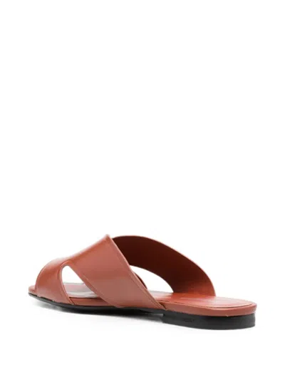 Sergio Moretti Firenze Cut-out Leather Slippers In Multi