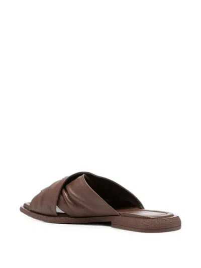 Sergio Moretti Firenze Crossover-strap Ruched Sandals In Multi